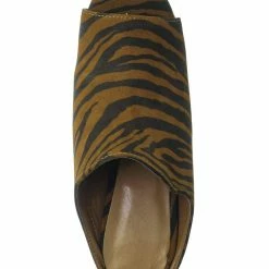 Bamboo Influencer29 Peep Toe Mule Sandals - Womens Slip On Chunky Block High Heels