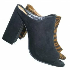 Bamboo Influencer29 Peep Toe Mule Sandals - Womens Slip On Chunky Block High Heels