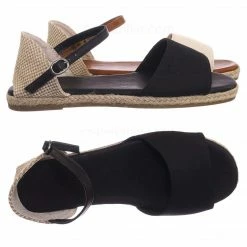 Bamboo New Layover14 Espadrille DOrsay Flat Sandal - Women Peep Toe Ankle Strap Canvas Shoe