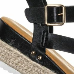 Bamboo Leading03 Gladiator Strappy Espadrille Flatform - Platform Wedge Open Toe Sandal