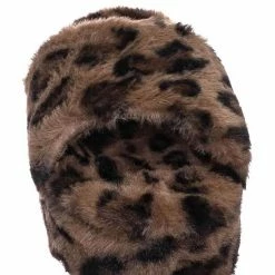 Bamboo Leverage12 Furry Platform Slides - Faux Fur Chunky Slipper In Rainbow & Leopard New