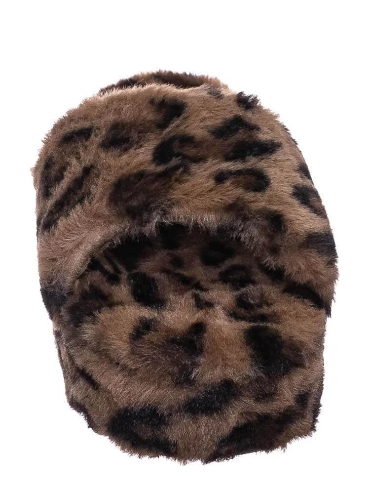 Bamboo Leverage12 Furry Platform Slides - Faux Fur Chunky Slipper In Rainbow & Leopard New