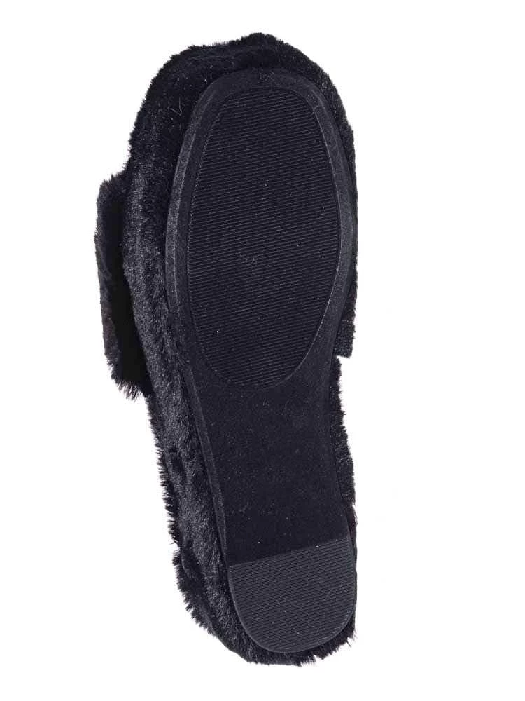Bamboo Leverage12 Furry Platform Slides - Faux Fur Chunky Slipper In Rainbow & Leopard New