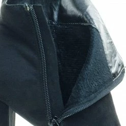 Bamboo New Living23 Embossed & Embroidery Block Heel Ankle Bootie W Faux Fur Lining