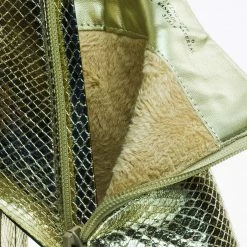 Bamboo New Living23 Embossed & Embroidery Block Heel Ankle Bootie W Faux Fur Lining