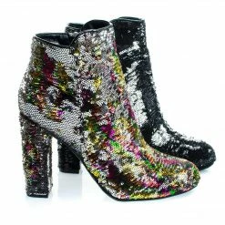 Bamboo Living39 Reversible Sequins Block Heel Ankle Bootie