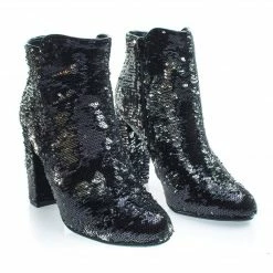 Bamboo Living39 Reversible Sequins Block Heel Ankle Bootie