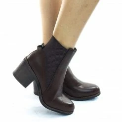 Bamboo Louie01 Stacked Block Heel Elastic Ankle Boots, Women's Chelsea Dress Boots