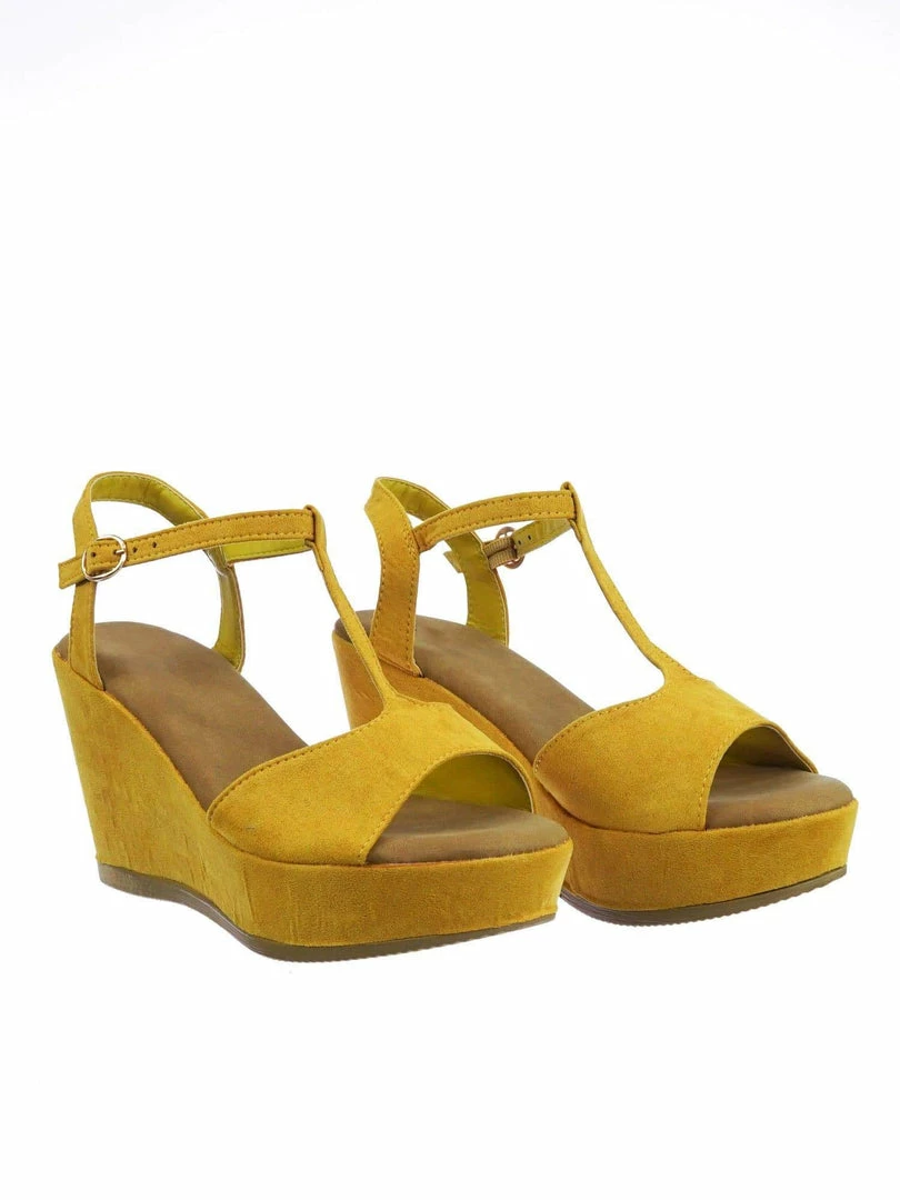 Bamboo Luxy04 Platform Wedge Comfort Foam Padded T-Strap Open Toe Sandal New