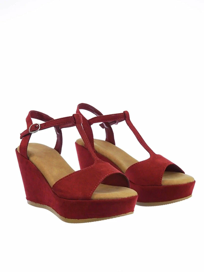 Bamboo Luxy04 Platform Wedge Comfort Foam Padded T-Strap Open Toe Sandal New