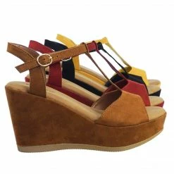 Bamboo Luxy04 Platform Wedge Comfort Foam Padded T-Strap Open Toe Sandal New