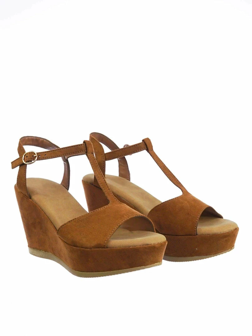 Bamboo Luxy04 Platform Wedge Comfort Foam Padded T-Strap Open Toe Sandal New