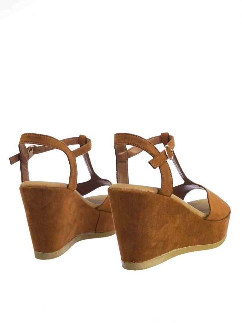 Bamboo Luxy04 Platform Wedge Comfort Foam Padded T-Strap Open Toe Sandal New