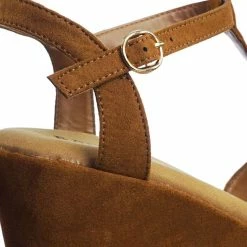 Bamboo Luxy04 Platform Wedge Comfort Foam Padded T-Strap Open Toe Sandal New