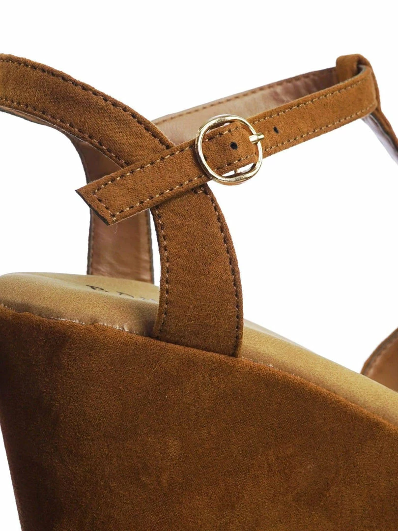 Bamboo Luxy04 Platform Wedge Comfort Foam Padded T-Strap Open Toe Sandal New