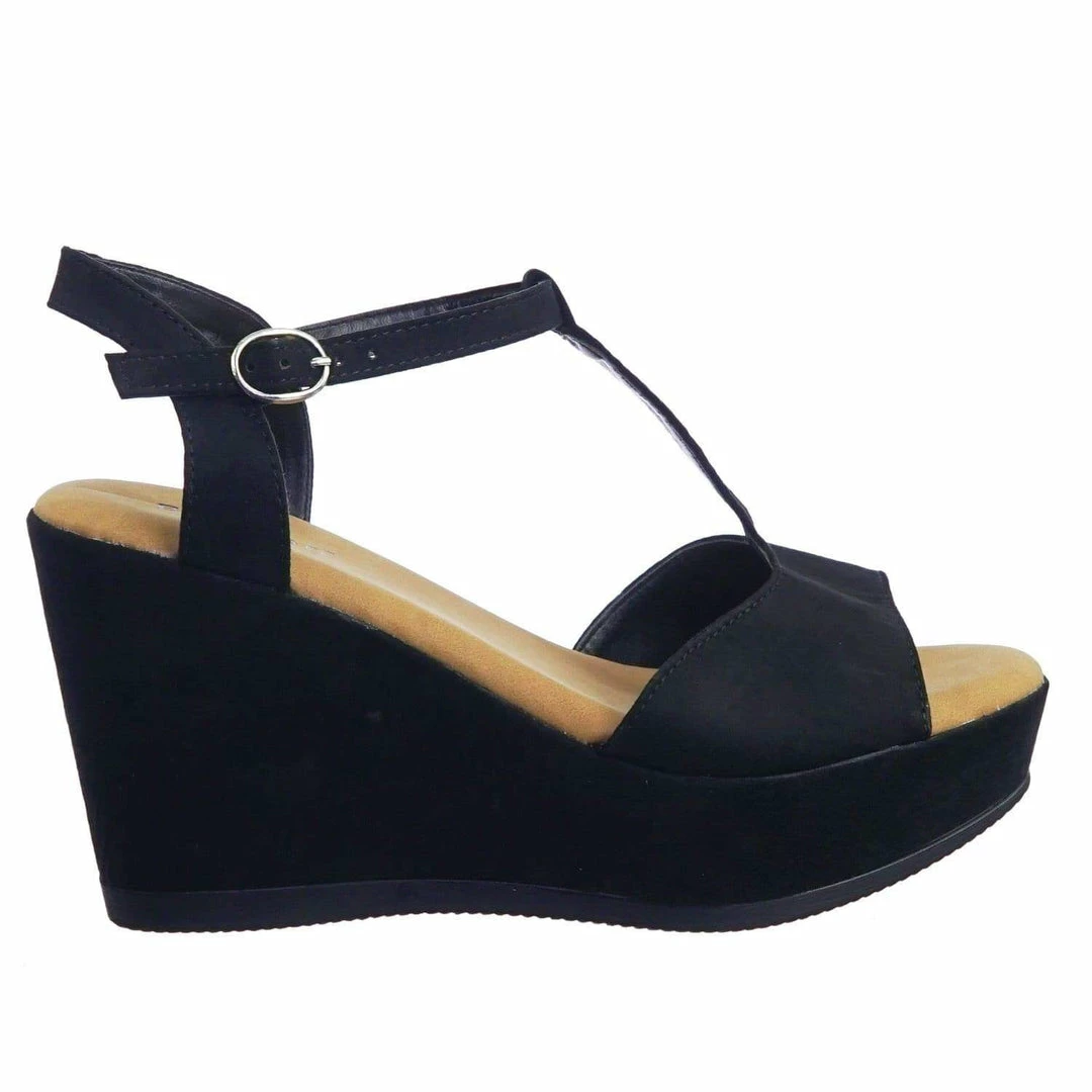 Bamboo Luxy04 Platform Wedge Comfort Foam Padded T-Strap Open Toe Sandal New