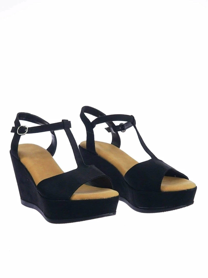 Bamboo Luxy04 Platform Wedge Comfort Foam Padded T-Strap Open Toe Sandal New