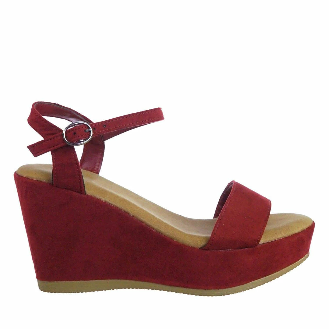 Bamboo New Luxy08 Lightweight Comfort Low Wedge Platform Open Toe Dress Sandal