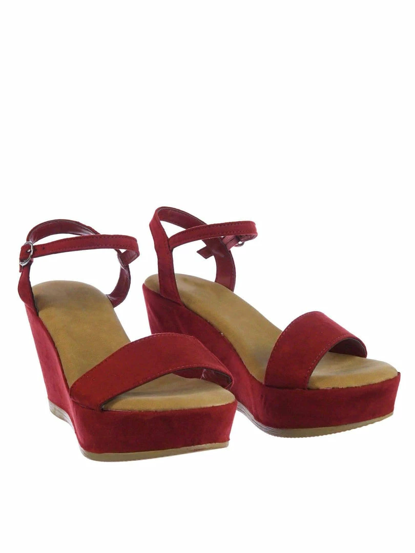 Bamboo New Luxy08 Lightweight Comfort Low Wedge Platform Open Toe Dress Sandal