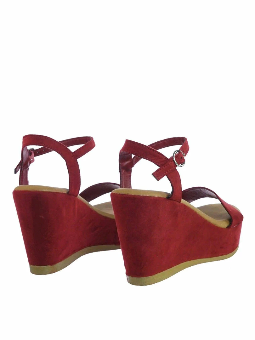 Bamboo New Luxy08 Lightweight Comfort Low Wedge Platform Open Toe Dress Sandal