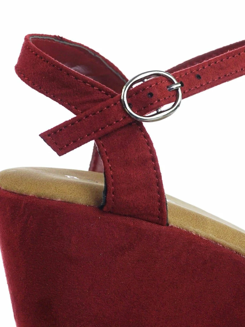 Bamboo New Luxy08 Lightweight Comfort Low Wedge Platform Open Toe Dress Sandal