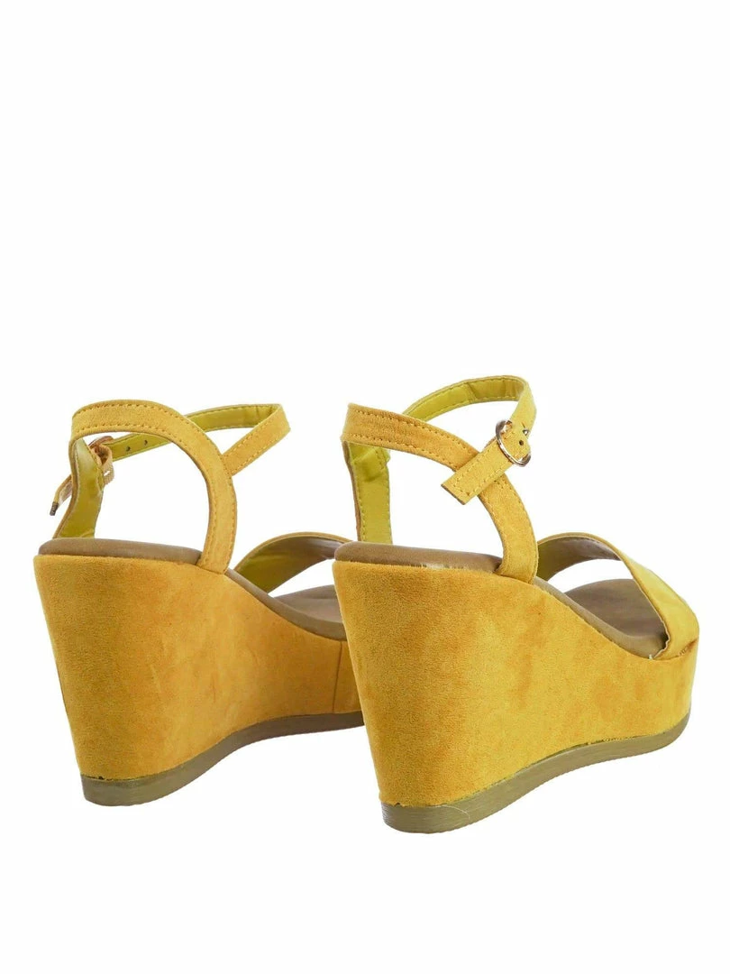 Bamboo New Luxy08 Lightweight Comfort Low Wedge Platform Open Toe Dress Sandal