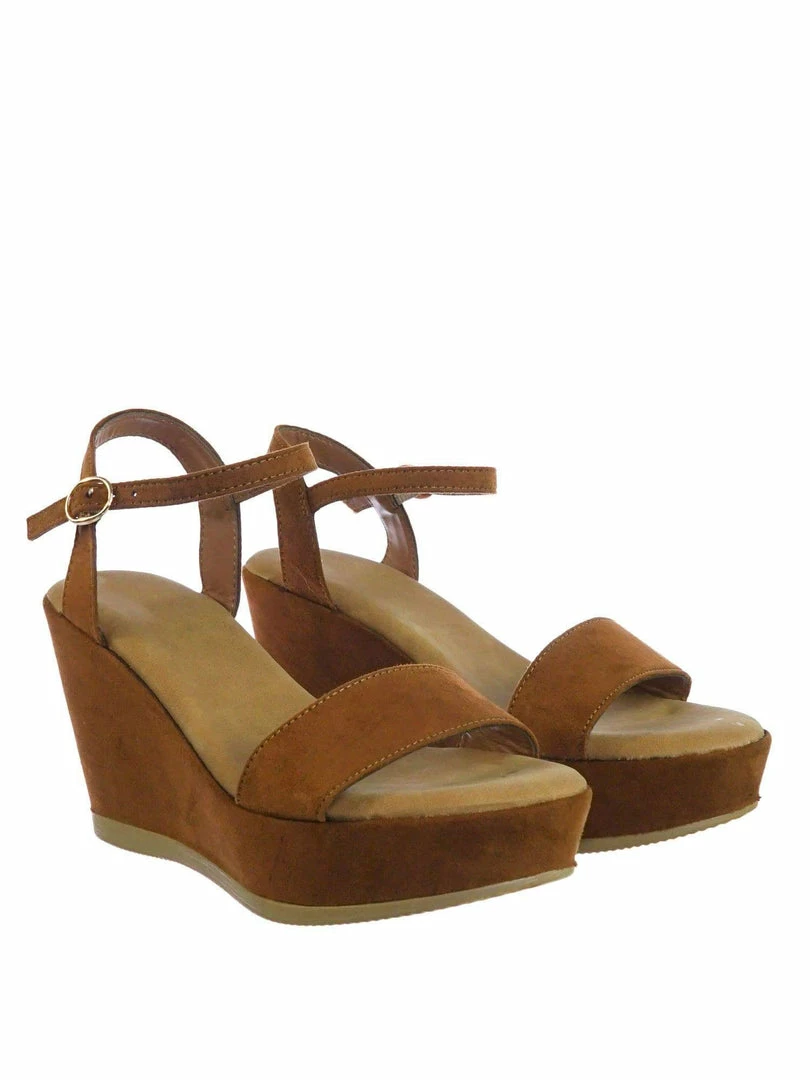 Bamboo New Luxy08 Lightweight Comfort Low Wedge Platform Open Toe Dress Sandal