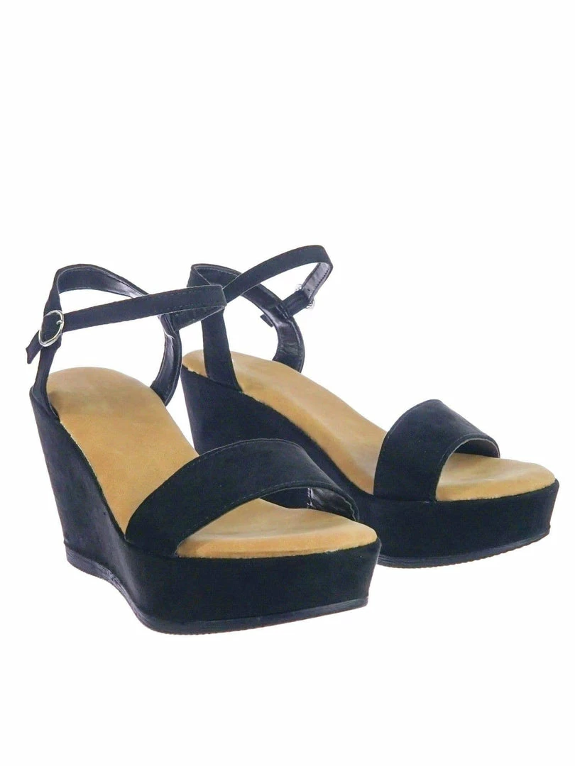 Bamboo New Luxy08 Lightweight Comfort Low Wedge Platform Open Toe Dress Sandal