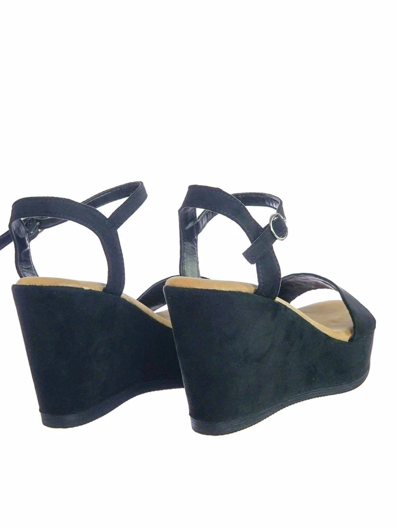 Bamboo New Luxy08 Lightweight Comfort Low Wedge Platform Open Toe Dress Sandal