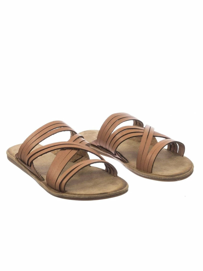 Bamboo Made47 Comfort Slides Foam Padded Slide In Slipper W Strappy Cage & Vintage Stain