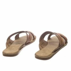 Bamboo Made47 Comfort Slides Foam Padded Slide In Slipper W Strappy Cage & Vintage Stain