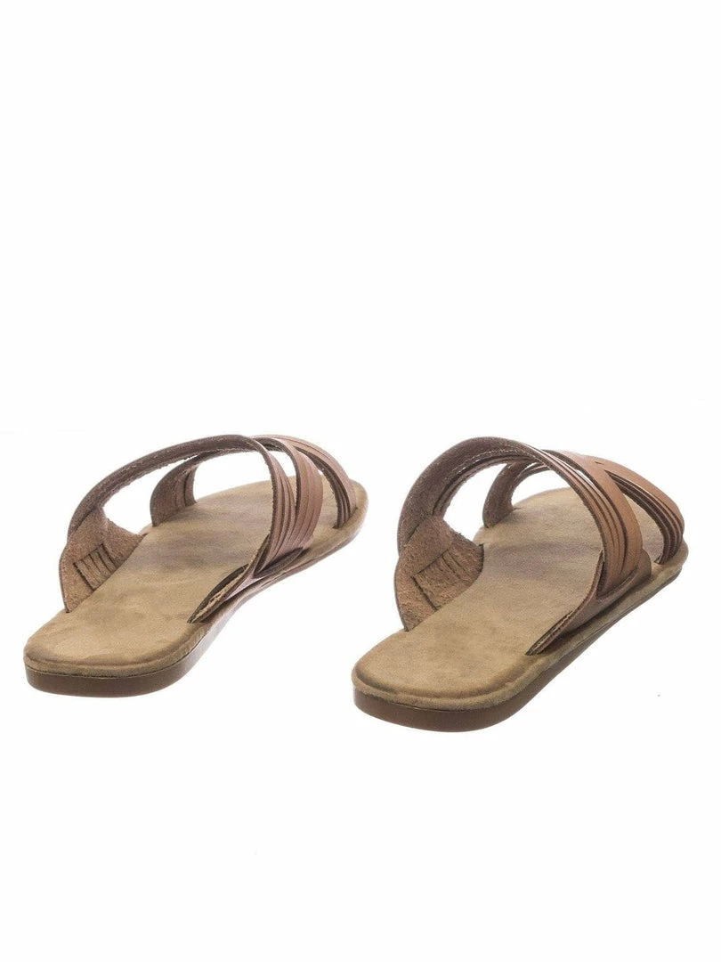 Bamboo Made47 Comfort Slides Foam Padded Slide In Slipper W Strappy Cage & Vintage Stain