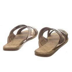 Bamboo Made47 Comfort Slides Foam Padded Slide In Slipper W Strappy Cage & Vintage Stain