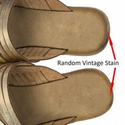 Bamboo Made47 Comfort Slides Foam Padded Slide In Slipper W Strappy Cage & Vintage Stain
