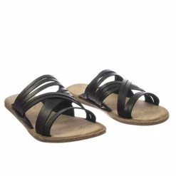 Bamboo Made47 Comfort Slides Foam Padded Slide In Slipper W Strappy Cage & Vintage Stain