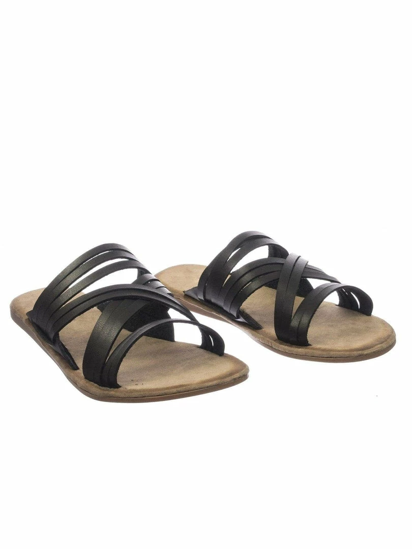 Bamboo Made47 Comfort Slides Foam Padded Slide In Slipper W Strappy Cage & Vintage Stain