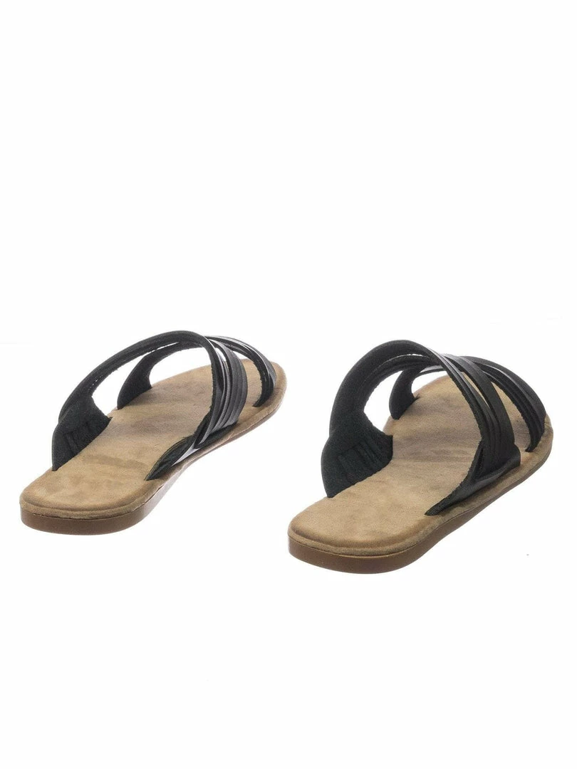 Bamboo Made47 Comfort Slides Foam Padded Slide In Slipper W Strappy Cage & Vintage Stain