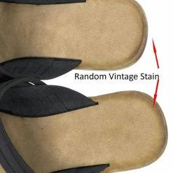 Bamboo Made47 Comfort Slides Foam Padded Slide In Slipper W Strappy Cage & Vintage Stain