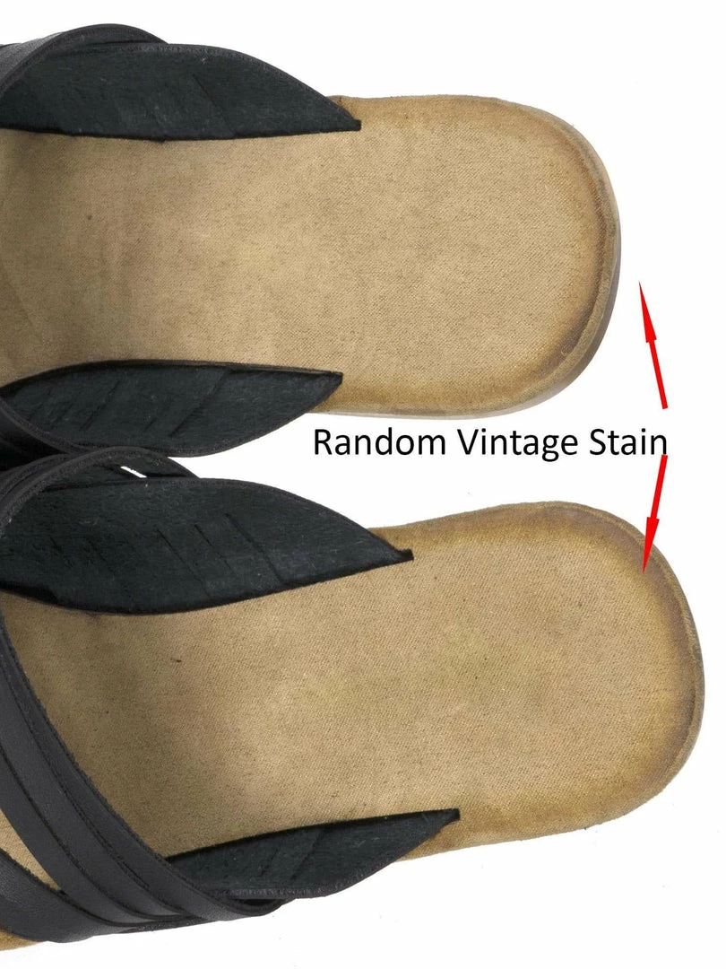 Bamboo Made47 Comfort Slides Foam Padded Slide In Slipper W Strappy Cage & Vintage Stain