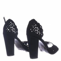 Bamboo New Mania14 Block Heel Cutout Sandal - Women 2 Piece Laser Cut Open Toe Shoes