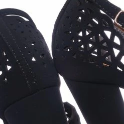 Bamboo New Mania14 Block Heel Cutout Sandal - Women 2 Piece Laser Cut Open Toe Shoes