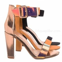 Bamboo Mania16 Classic Chunky Block High Heel Sandal - Women Ankle Strap Open Toe Shoe