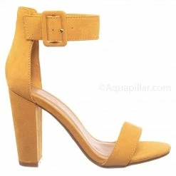 Bamboo Mania16 Classic Chunky Block High Heel Sandal - Women Ankle Strap Open Toe Shoe