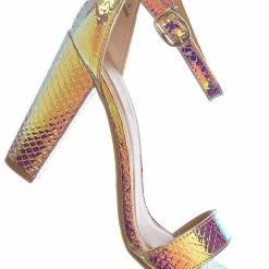 Bamboo Mania22 Retro Chunky Block High Heel Sandal, Women Open Toe Ankle Strap Shoes New