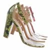 Bamboo New Mania30 Chunky Block Heel Sandal W Clear Strap - Women Lucite Transparent