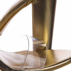 Bamboo New Mania30 Chunky Block Heel Sandal W Clear Strap - Women Lucite Transparent
