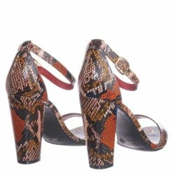 Bamboo Mania38 Block Heel Snake Print Dress Sandal - 2 Piece Ankle Strap Open Toe Shoe New