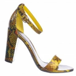 Bamboo Mania38 Block Heel Snake Print Dress Sandal - 2 Piece Ankle Strap Open Toe Shoe New