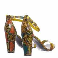Bamboo Mania38 Block Heel Snake Print Dress Sandal - 2 Piece Ankle Strap Open Toe Shoe New