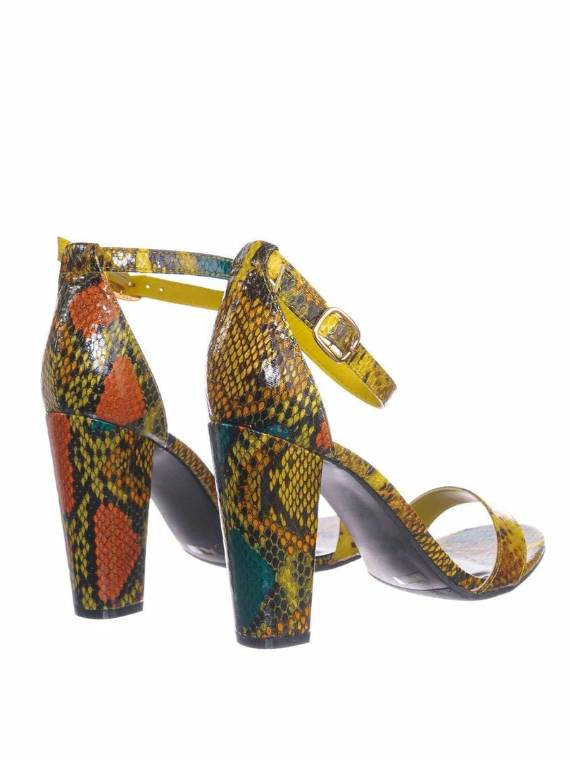 Bamboo Mania38 Block Heel Snake Print Dress Sandal - 2 Piece Ankle Strap Open Toe Shoe New